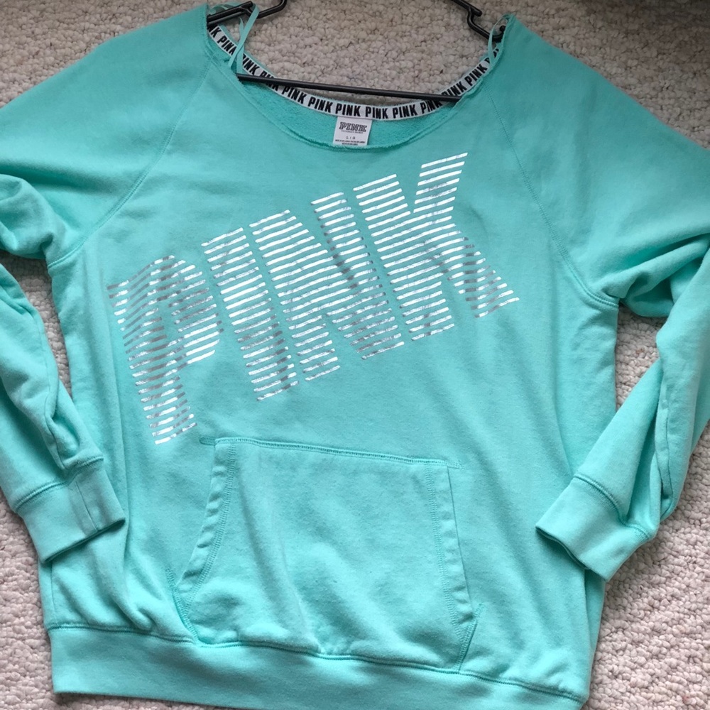 Victoria’s Secret PINK off the shoulder sweater.